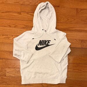Women’s Nike Light Gray Hoodie with Black Swoosh
